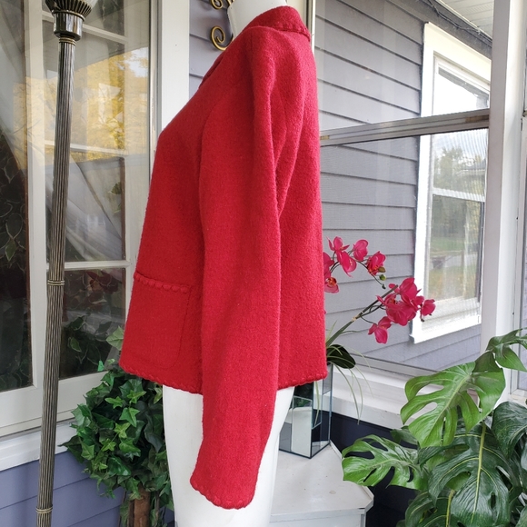 Vintage Talbots Petites 100% Wool Red Jacket Size Small - Picture 2 of 9